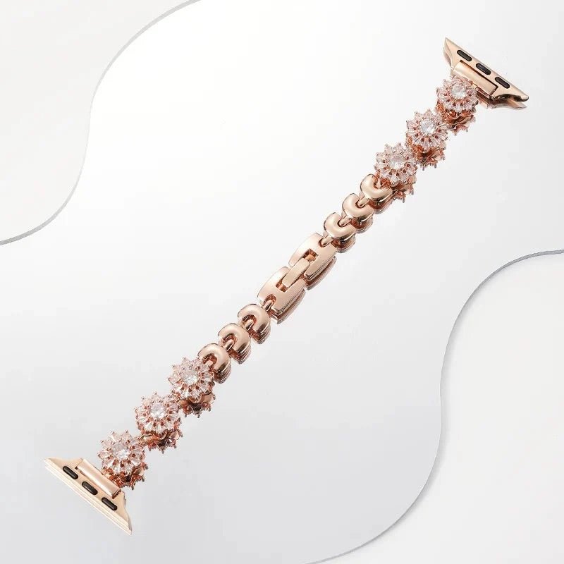 Bracelet Apple Watch, pour femme, fleur de lotus rotatives anti - stress, modèle Lotia - La Boutique du Bracelet