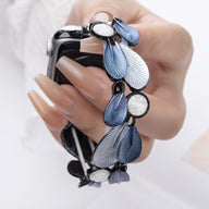 Bracelet Apple Watch, pour femme, plumes harmonieuses, modèle Paonie - La Boutique du Bracelet