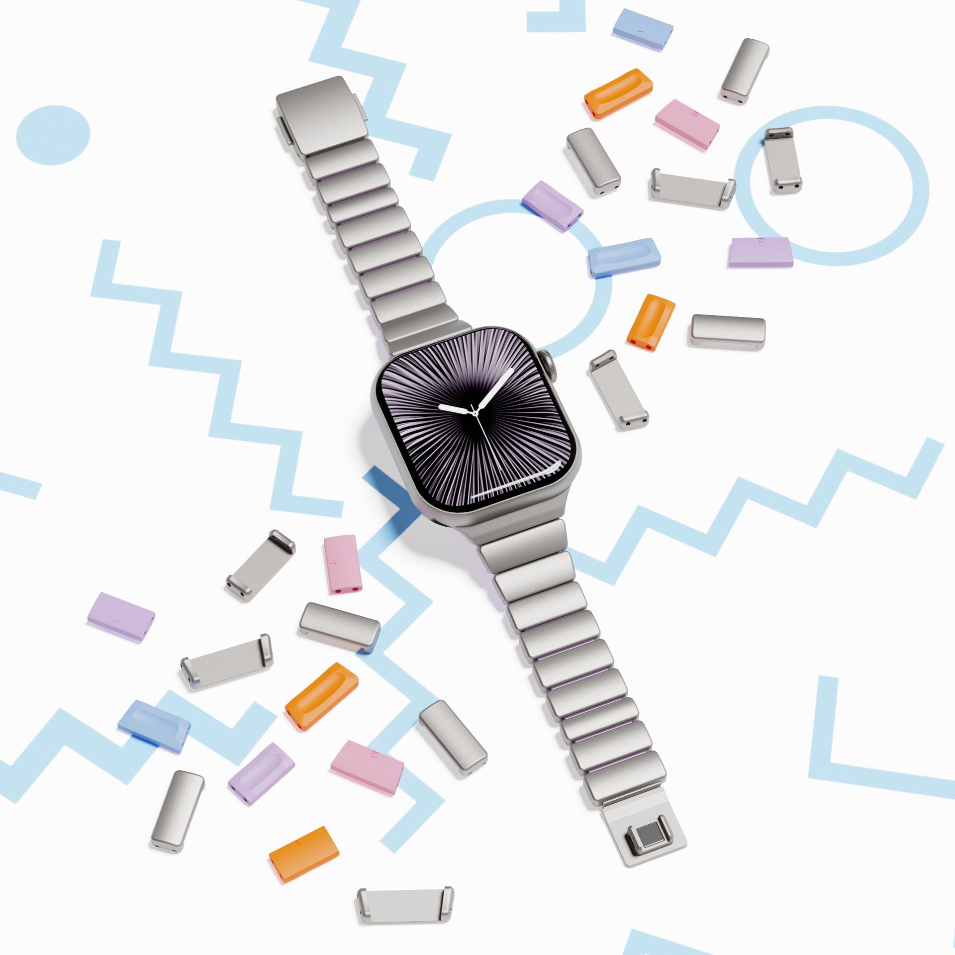 Premium Stainless Steel and FKM Apple Watch Bracelet, for Apple Watch, flexible and durable design, Sigone model