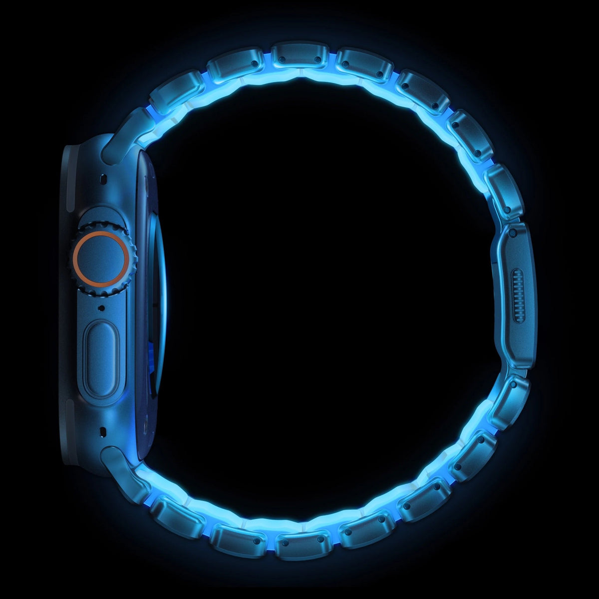 Bracciale Apple Watch Premium in acciaio inossidabile di Grado 4 e FKM, per Apple Watch Ultra, design flessibile e resistente, bracciale prestigioso, modello Asgard