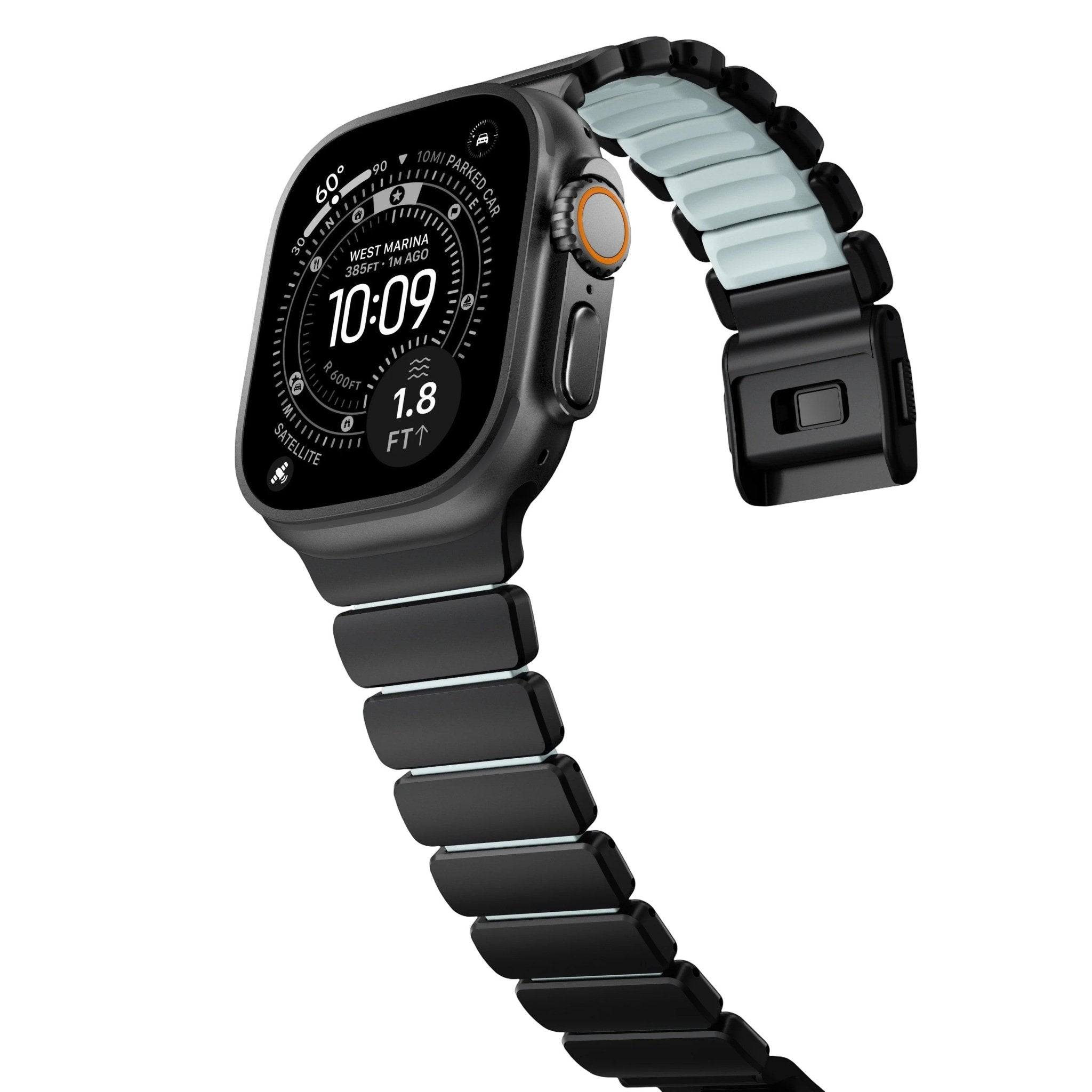 Premium-Armband für Apple Watch aus Titan Grade 4 und FKM, für Apple Watch Ultra, flexibles und widerstandsfähiges Design, prestigeträchtiges Armband, Modell Asgard