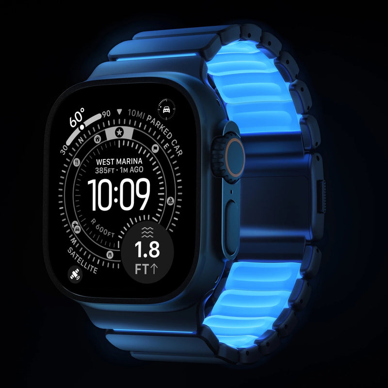 Premium-Armband für Apple Watch aus Titan Grade 4 und FKM, für Apple Watch Ultra, flexibles und widerstandsfähiges Design, prestigeträchtiges Armband, Modell Asgard