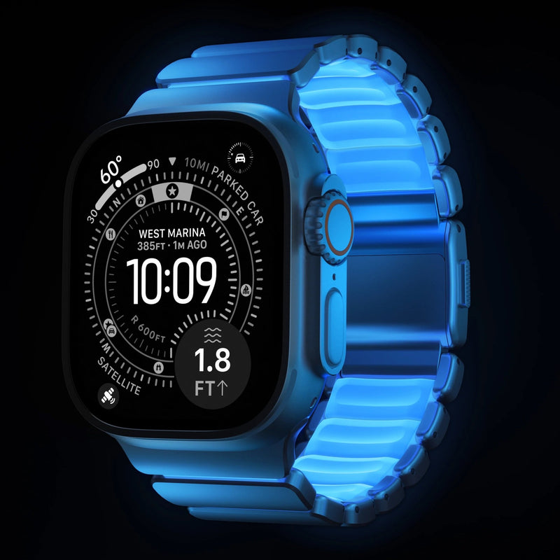 Premium-Armband für Apple Watch aus Titan Grade 4 und FKM, für Apple Watch Ultra, flexibles und widerstandsfähiges Design, prestigeträchtiges Armband, Modell Asgard