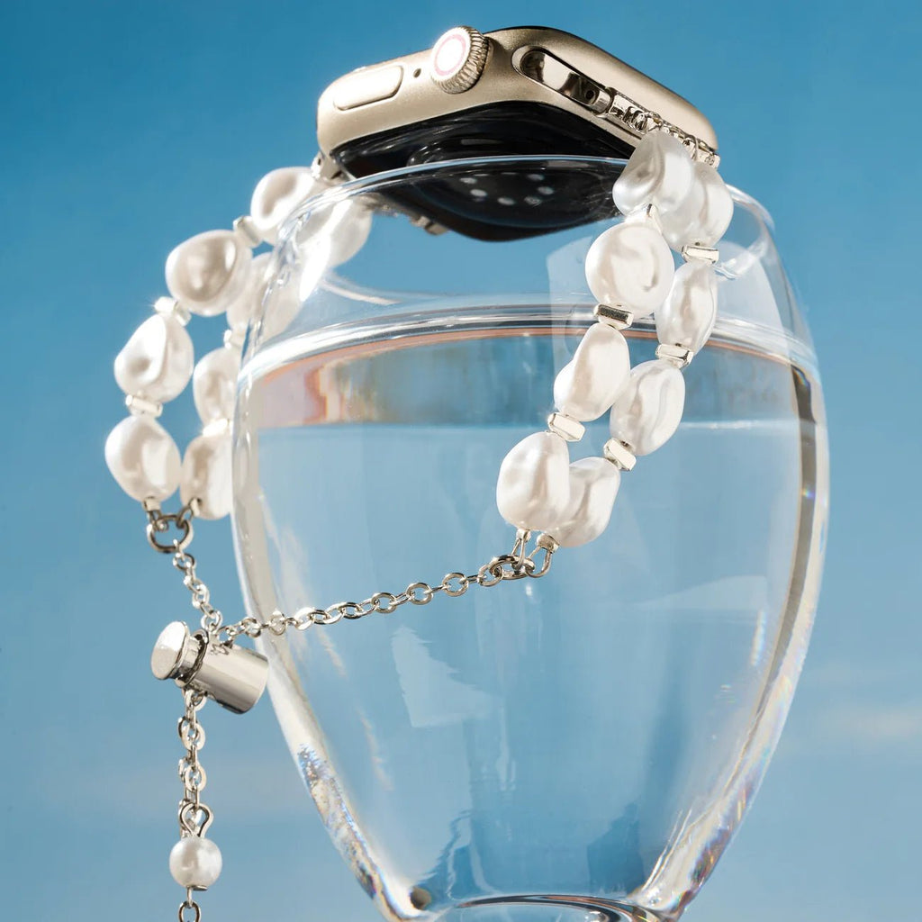 Bracelet Apple Watch, style baroque, perles scintillantes, modèle Valine - La Boutique du Bracelet