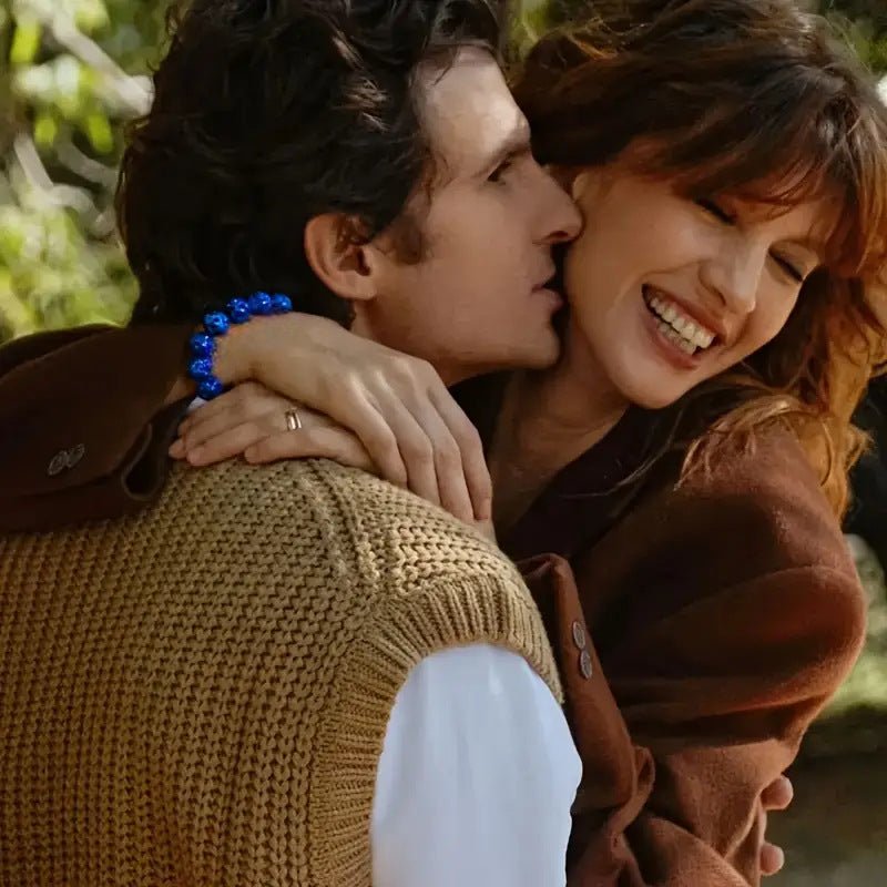 Bracelet attirant chance, amour et richesse, en lapis lazuli, bleu profond, modèle Ipone - La Boutique du Bracelet