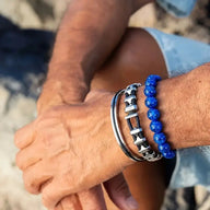 Bracelet attirant chance, amour et richesse, en lapis lazuli, bleu profond, modèle Ipone - La Boutique du Bracelet