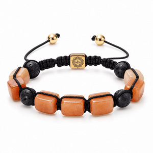 Packshot studio bracelet Solva Cornaline, vue de face sur fond blanc.