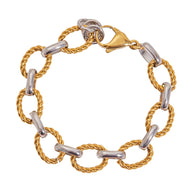 Bracelet chaîne à maillons ovales, doré, en acier inoxydable, pour femme, modèle Calira - La Boutique du Bracelet