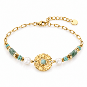 Bracelet Anije Jade posé de face sur fond blanc