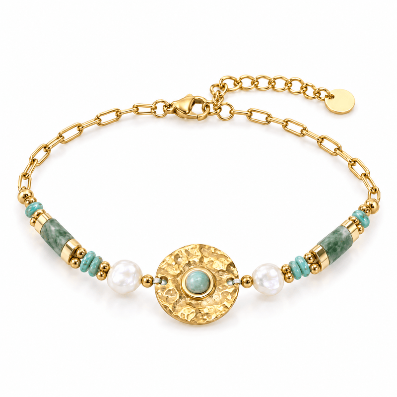 Bracelet Anije Jade posé de face sur fond blanc