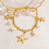 Bracelet charms de la mer, en acier inoxydable, souvenir d'été, pour femme, modèle Lacosta - La Boutique du Bracelet