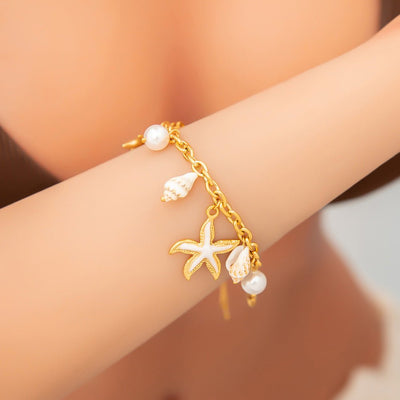 Bracelet charms de la mer, en acier inoxydable, souvenir d'été, pour femme, modèle Lacosta - La Boutique du Bracelet