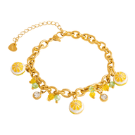 Bracelet charms, en acier inoxydable, citrons et zircons, pour femme, modèle Cirelle - La Boutique du Bracelet