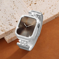 Bracelet chic et mignon, ruban noué, en acier inoxydable, pour Apple Watch, modèle Bima - La Boutique du Bracelet