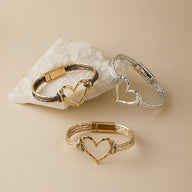 Bracelet cœur fondant, triple rangs, pour femme, modèle Jouva - La Boutique du Bracelet