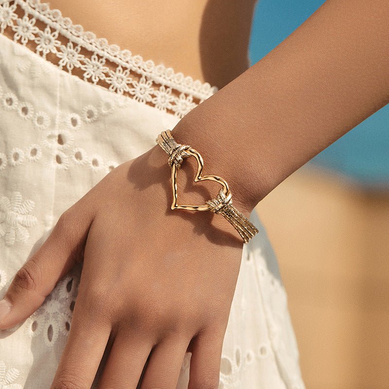 Bracelet cœur fondant, triple rangs, pour femme, modèle Jouva - La Boutique du Bracelet