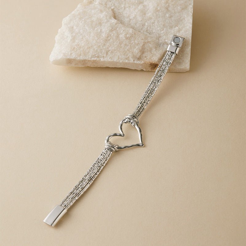 Bracelet cœur fondant, triple rangs, pour femme, modèle Jouva - La Boutique du Bracelet