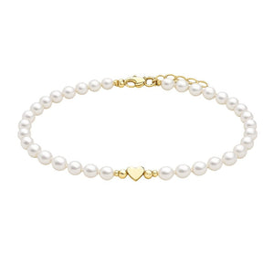 Bracelet cœur personnalisable en acier inoxydable, perles blanches lumineuses, fermoir ajustable, modèle Fadia