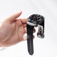 Bracelet silicone noir 22 mm avec fixation ferme pour Samsung Galaxy Watch Ultra, modèle Touko.