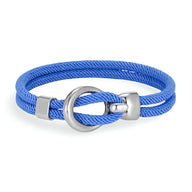 Bracelet cordon bleu électrique avec crochet en acier inoxydable modèle Pedro double tour.