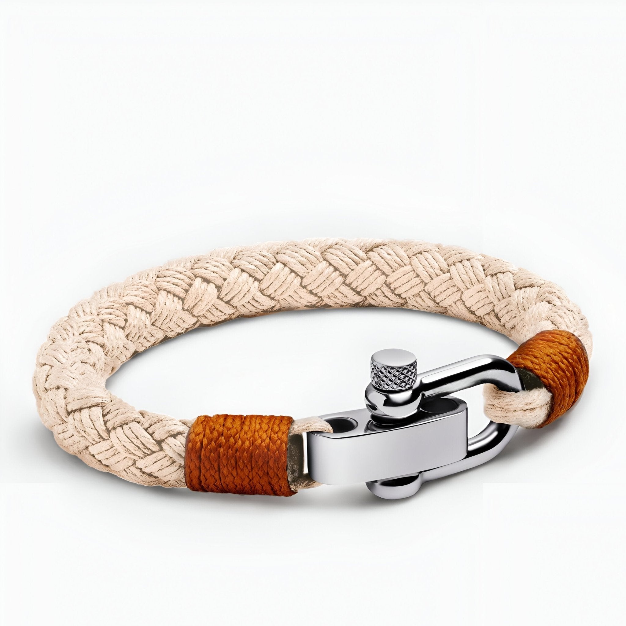 Bracelet cordon, à mousqueton en acier inoxydable, pour homme, modèle Lucas - La Boutique du Bracelet