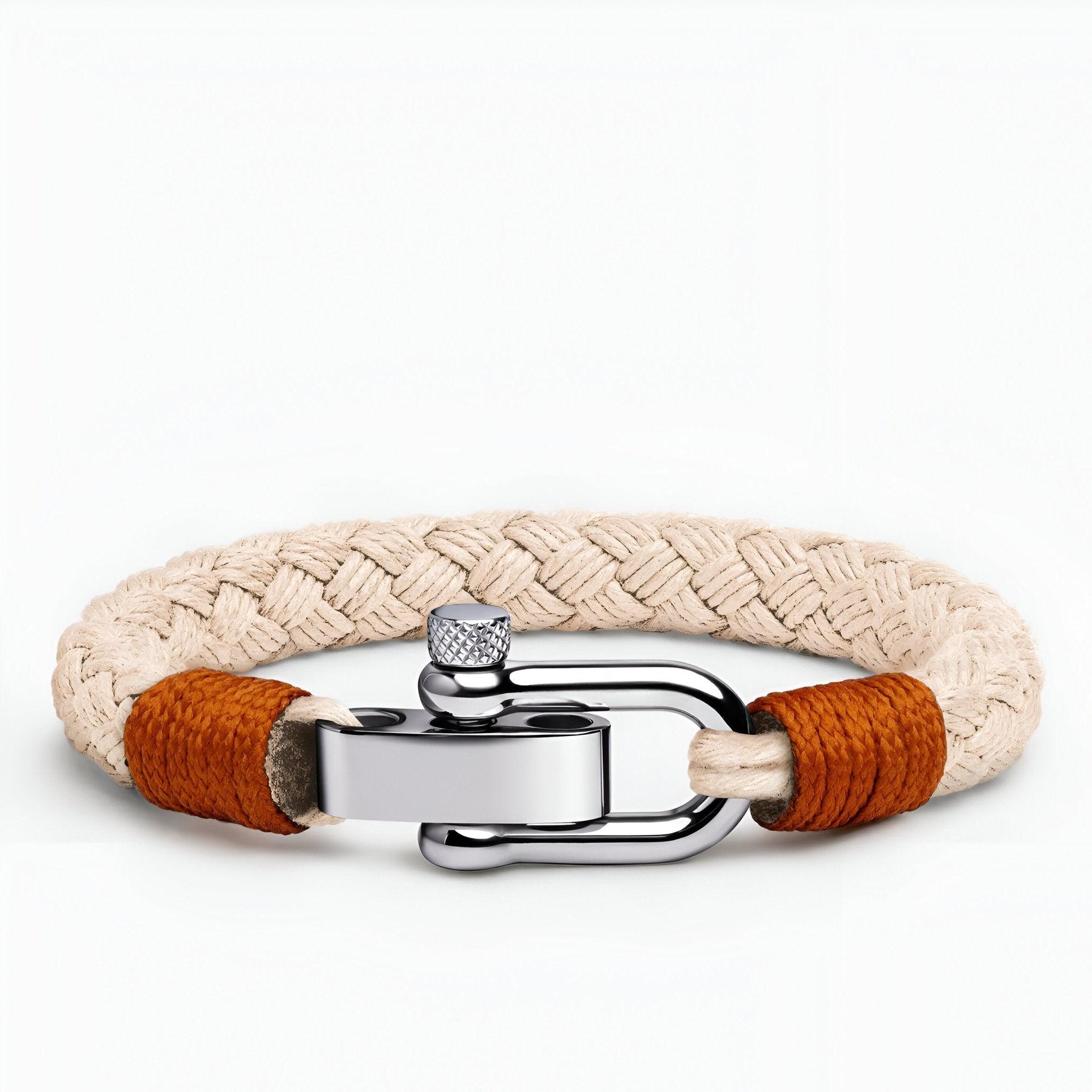 Bracelet cordon, à mousqueton en acier inoxydable, pour homme, modèle Lucas - La Boutique du Bracelet