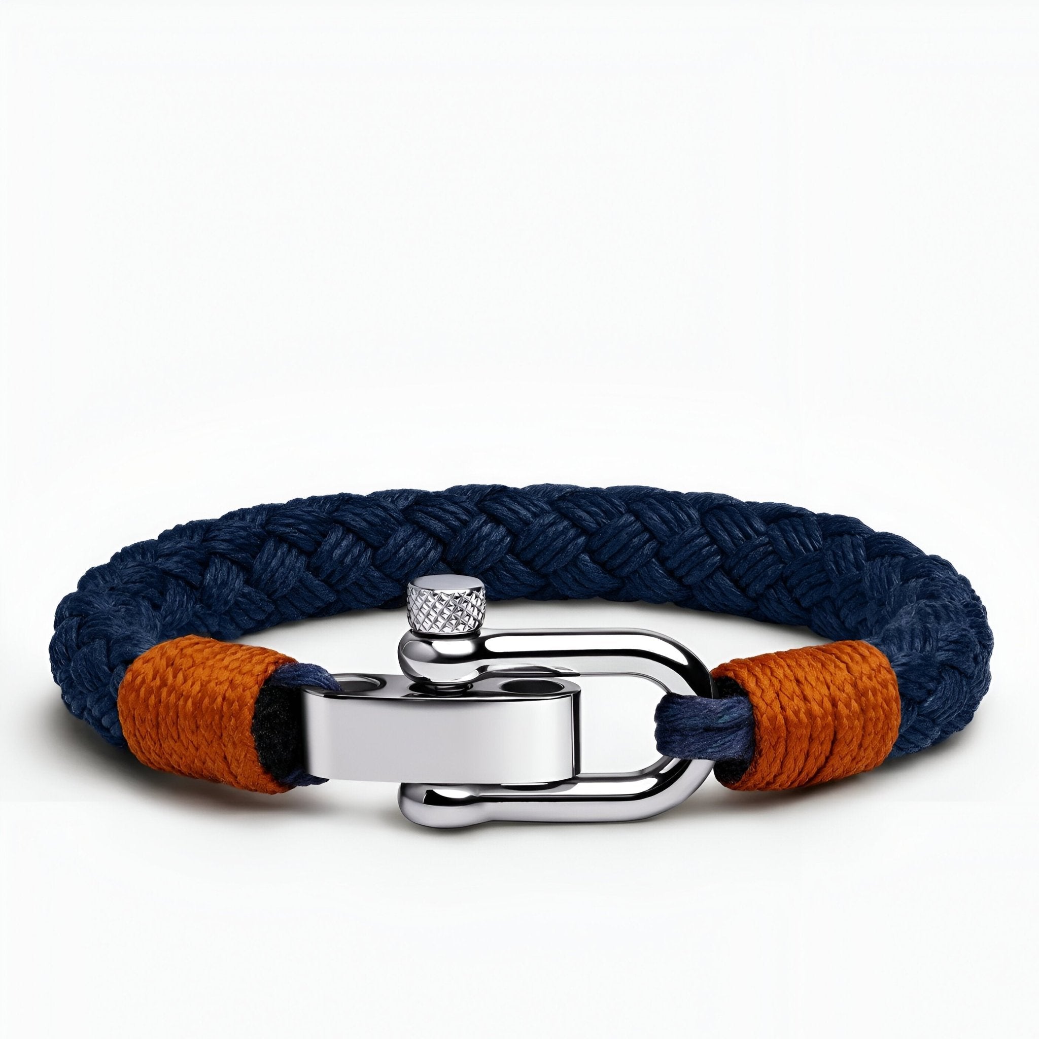 Bracelet cordon, à mousqueton en acier inoxydable, pour homme, modèle Lucas - La Boutique du Bracelet