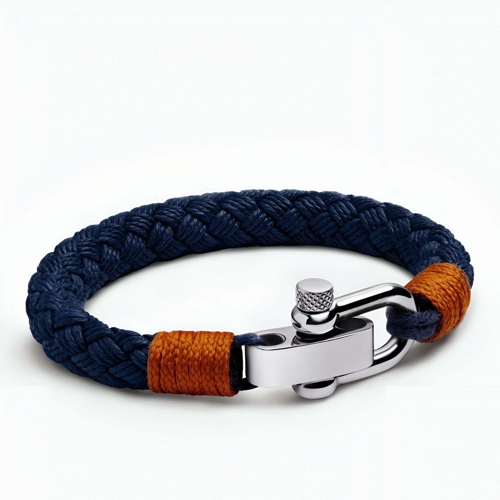 Bracelet cordon, à mousqueton en acier inoxydable, pour homme, modèle Lucas - La Boutique du Bracelet