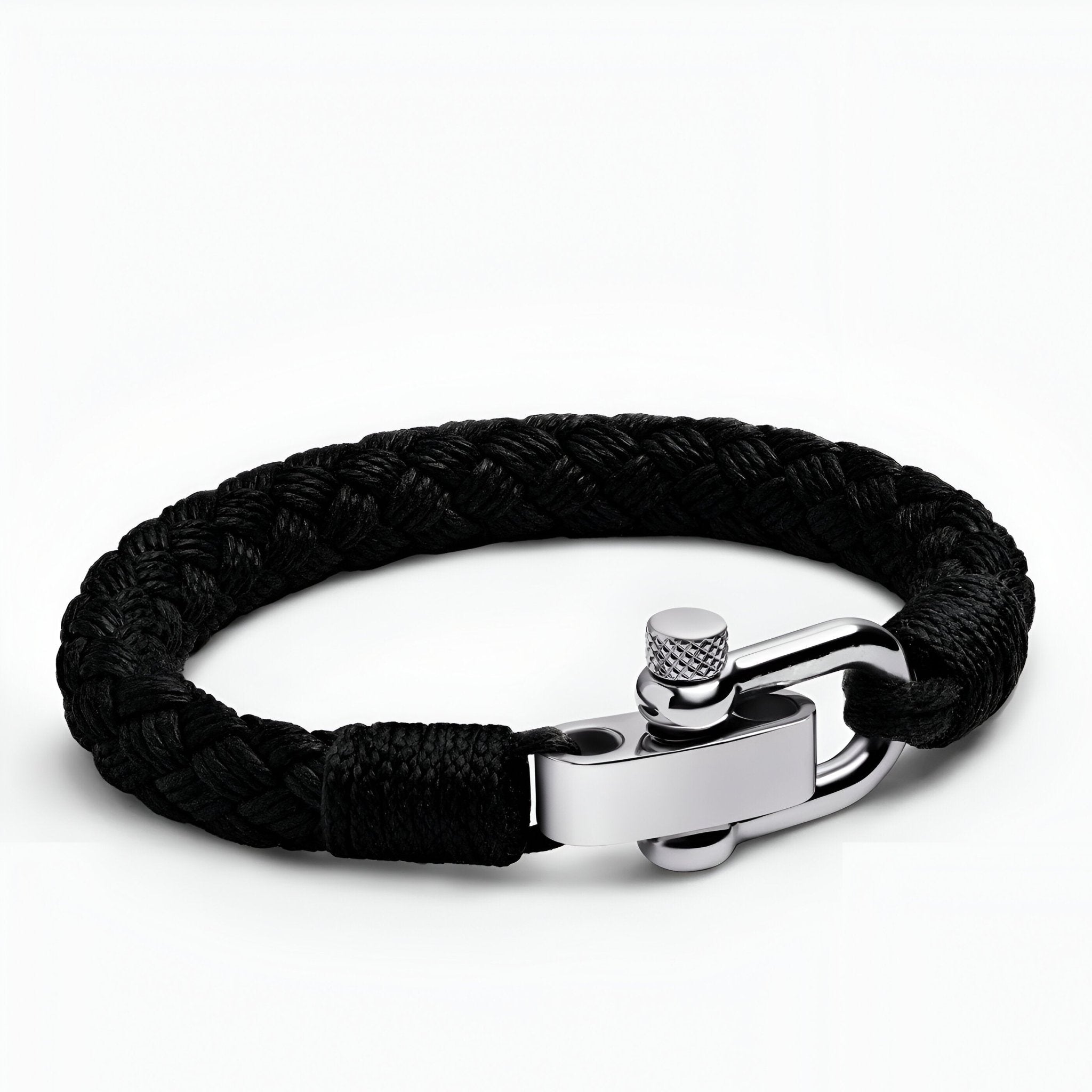 Bracelet cordon, à mousqueton en acier inoxydable, pour homme, modèle Lucas - La Boutique du Bracelet