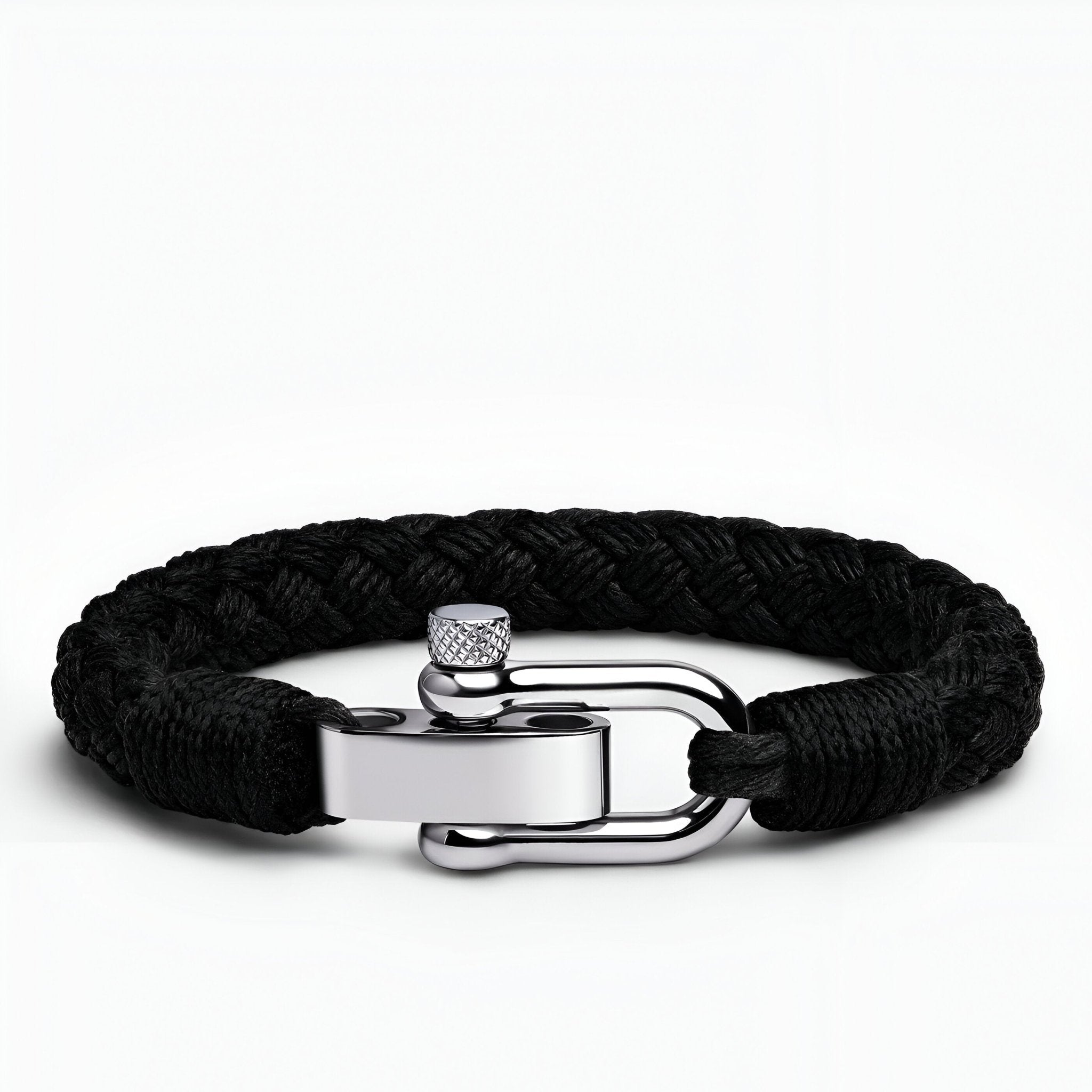 Bracelet cordon, à mousqueton en acier inoxydable, pour homme, modèle Lucas - La Boutique du Bracelet