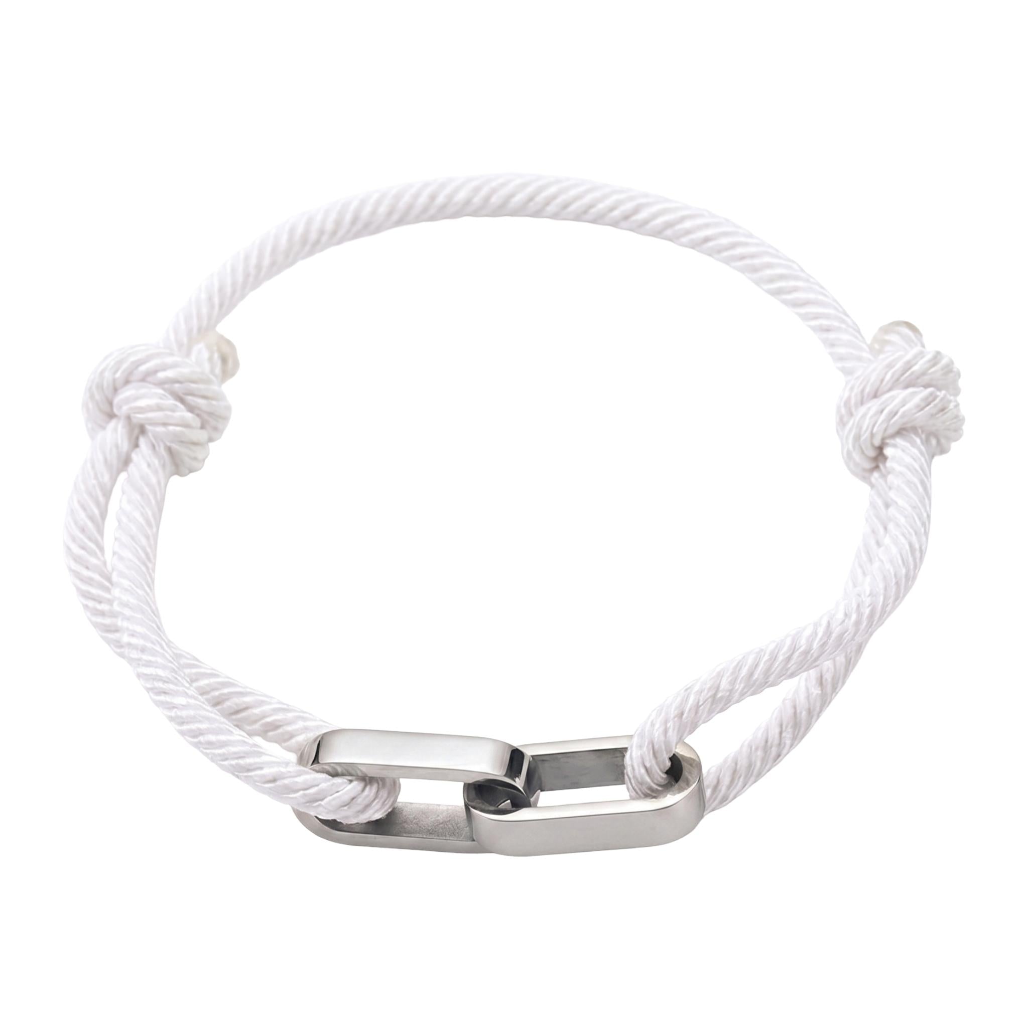 Adjustable Cord Bracelet, Customizable Stainless Steel, Personalized Engraved Jewelry, Unique Gift, Wrist Accessory, Pacore Model