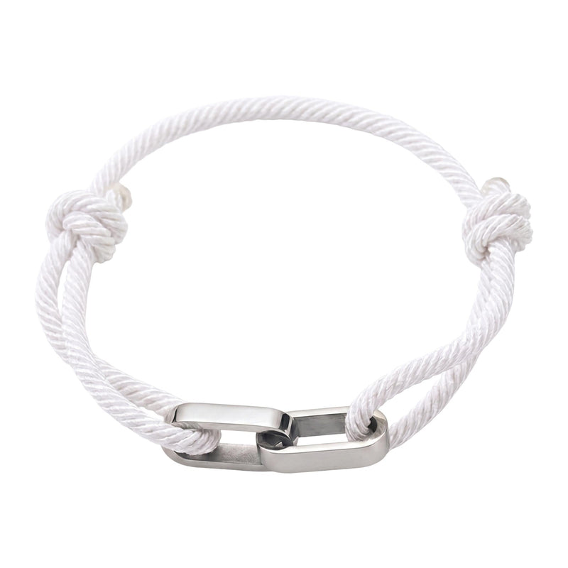 Adjustable Cord Bracelet, Customizable Stainless Steel, Personalized Engraved Jewelry, Unique Gift, Wrist Accessory, Pacore Model