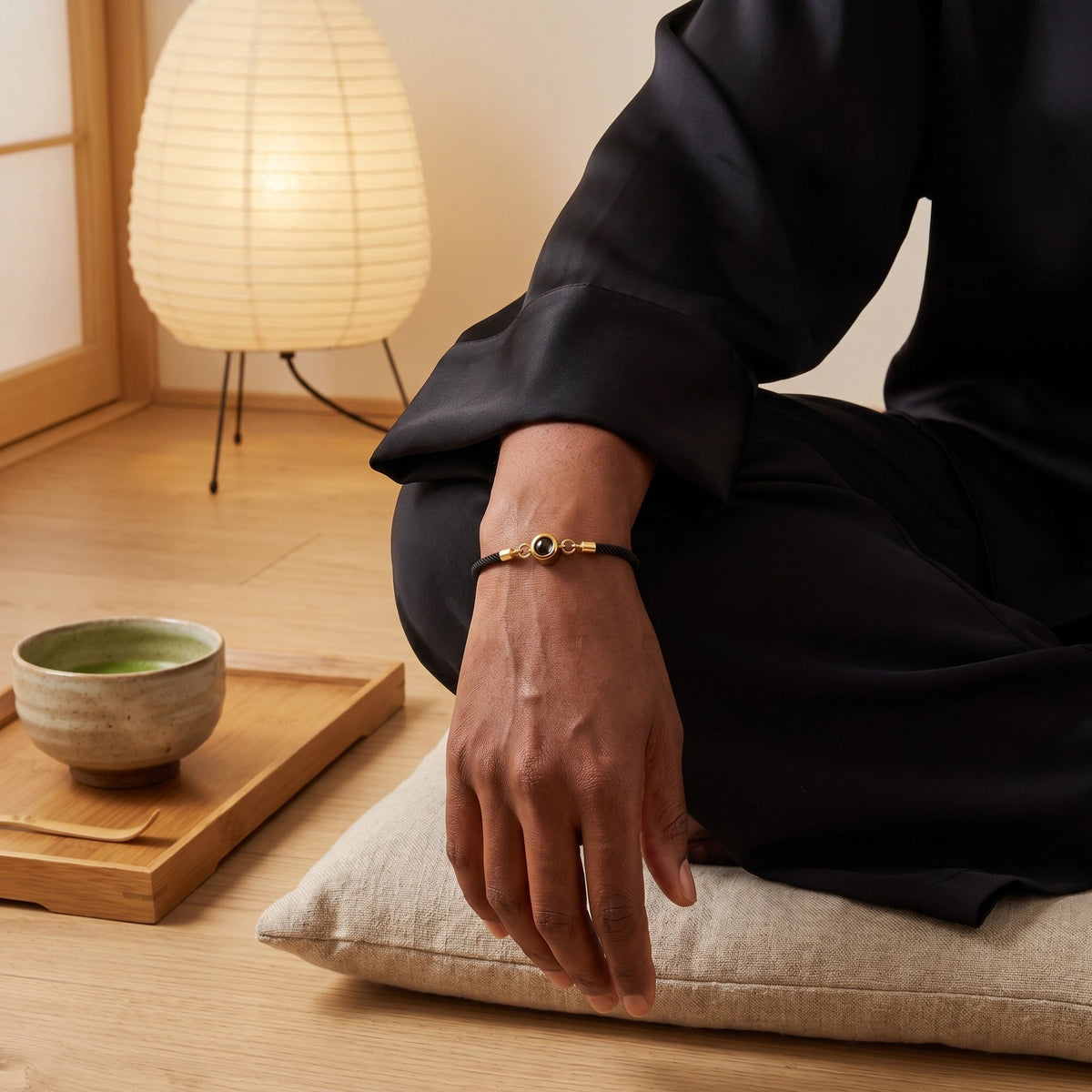 Personalisierbares Kordelarmband mit Fotoprojektion, vergoldet oder versilbert, Modell Lenzou
