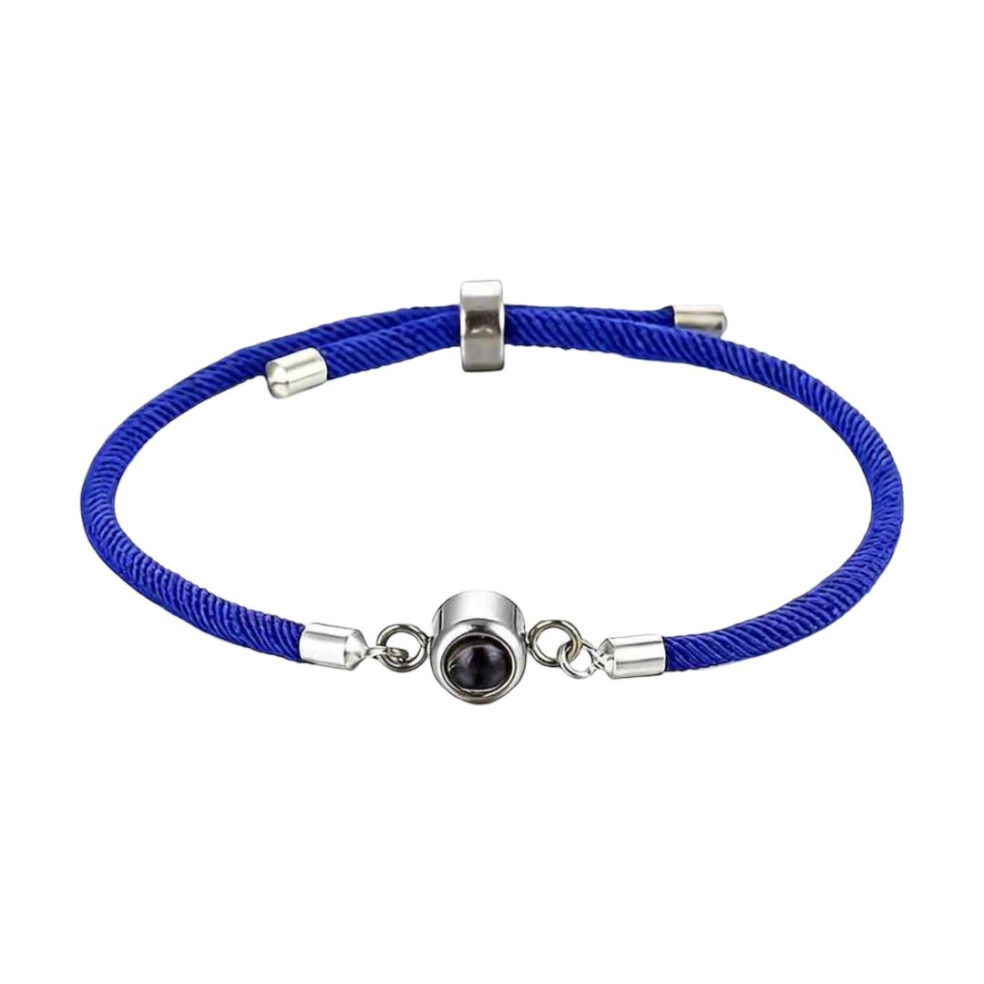 Personalisierbares Kordelarmband mit Fotoprojektion, vergoldet oder versilbert, Modell Lenzou