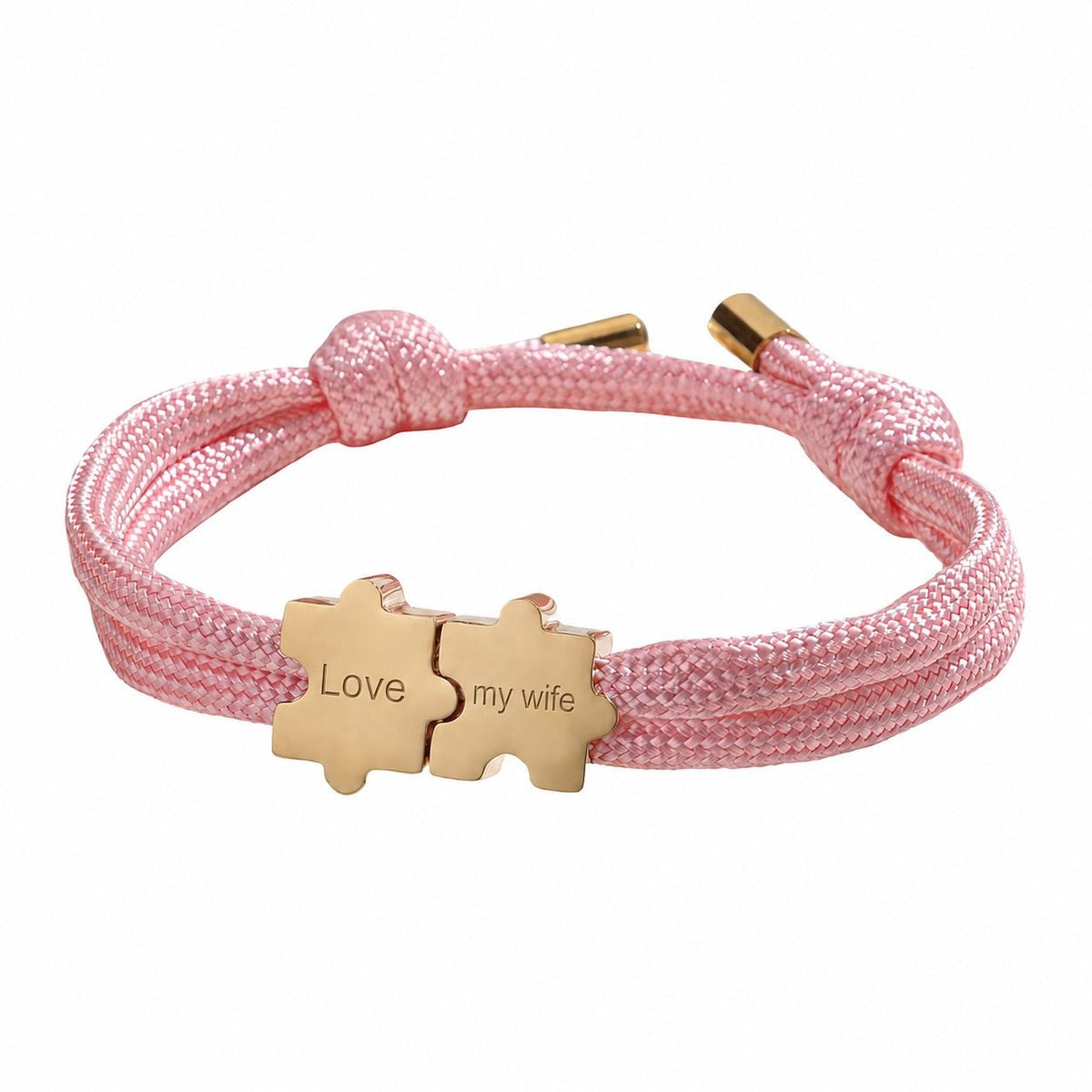 Bracelet paracorde ajustable, pendentif puzzle en acier personnalisable, modèle Pouzie