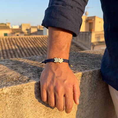 Bracelet paracorde ajustable, pendentif puzzle en acier personnalisable, modèle Pouzie