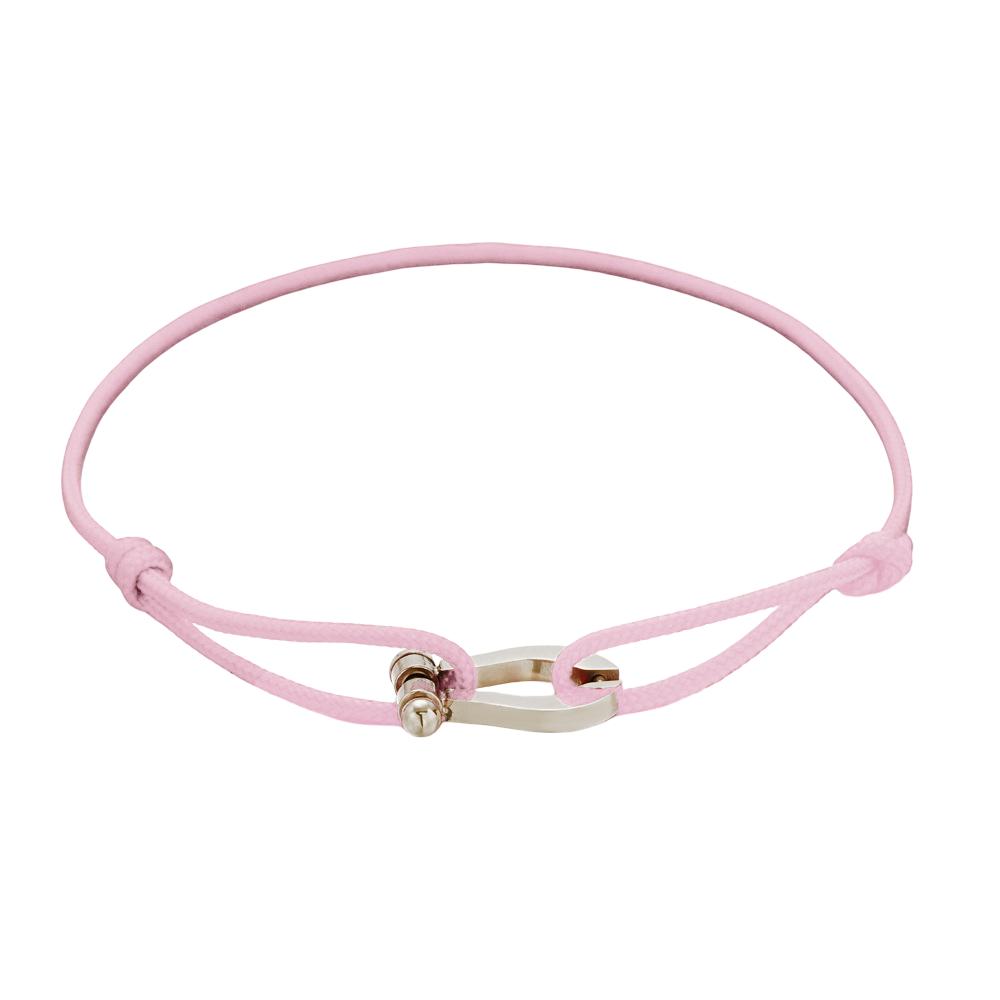 Verstellbares Armband aus Nylonband, Hufeisen-Motiv aus Edelstahl, Modell Ulrich