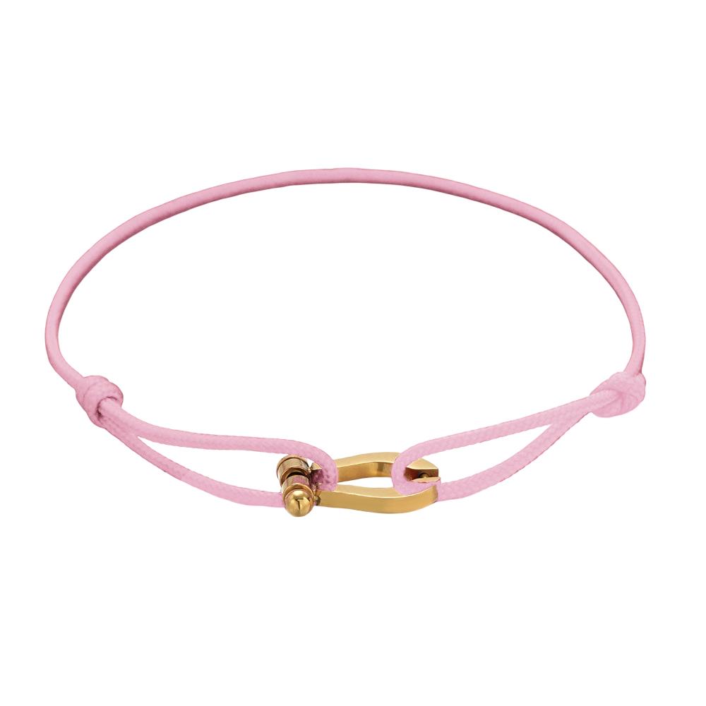 Verstellbares Armband aus Nylonband, Hufeisen-Motiv aus Edelstahl, Modell Ulrich