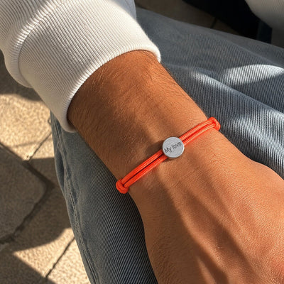 Bracelet Cordon Ajustable, Médaillon Acier Inoxydable, Bijou Personnalisable, Gravure Offerte, Cadeau Unique, modèle Marsin