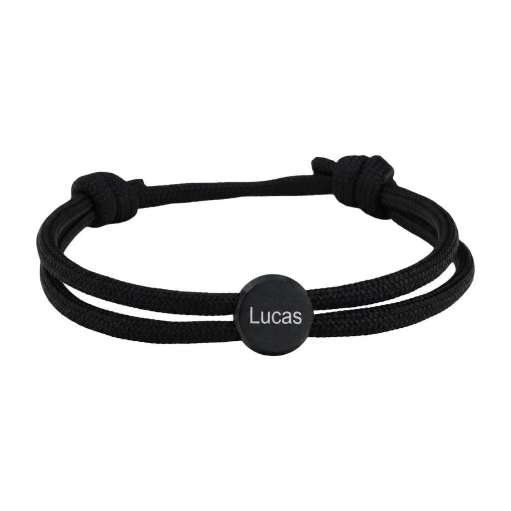 Bracelet Cordon Ajustable, Médaillon Acier Inoxydable, Bijou Personnalisable, Gravure Offerte, Cadeau Unique, modèle Marsin