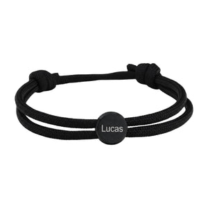 Bracelet Cordon Ajustable, Médaillon Acier Inoxydable, Bijou Personnalisable, Gravure Offerte, Cadeau Unique, modèle Marsin