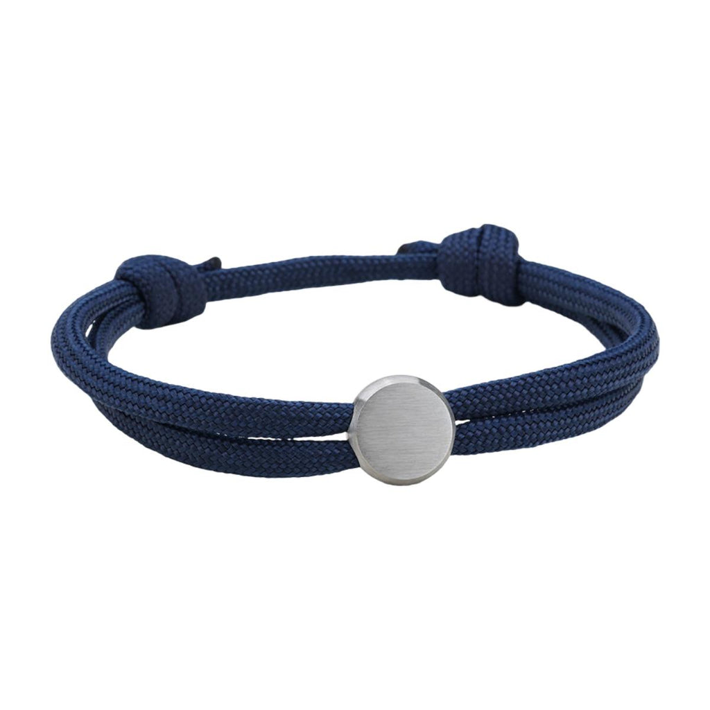 Bracelet Cordon Ajustable, Médaillon Acier Inoxydable, Bijou Personnalisable, Gravure Offerte, Cadeau Unique, modèle Marsin