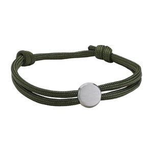 Bracelet Cordon Ajustable, Médaillon Acier Inoxydable, Bijou Personnalisable, Gravure Offerte, Cadeau Unique, modèle Marsin