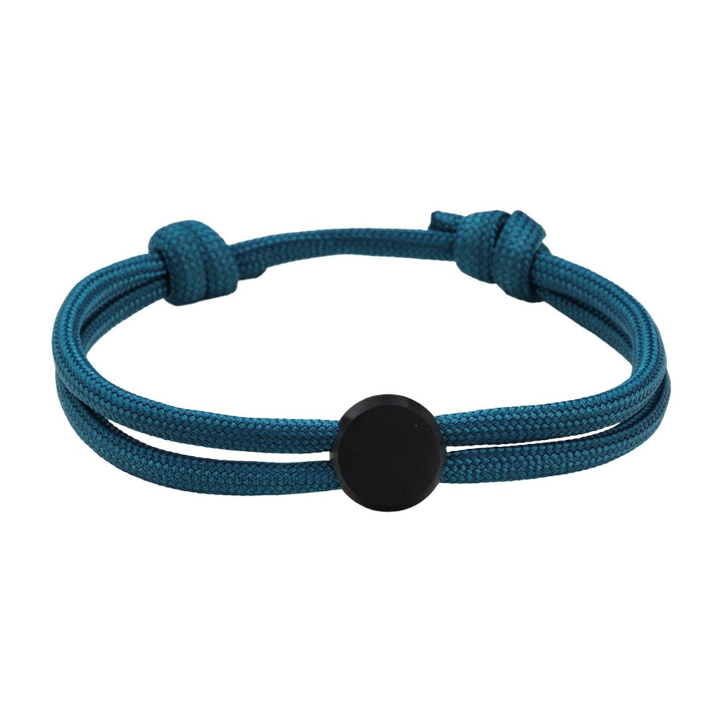 Bracelet Cordon Ajustable, Médaillon Acier Inoxydable, Bijou Personnalisable, Gravure Offerte, Cadeau Unique, modèle Marsin