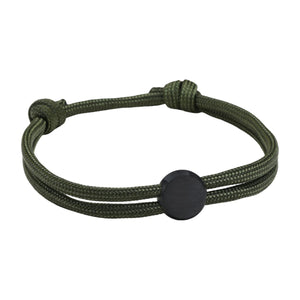Bracelet Cordon Ajustable, Médaillon Acier Inoxydable, Bijou Personnalisable, Gravure Offerte, Cadeau Unique, modèle Marsin