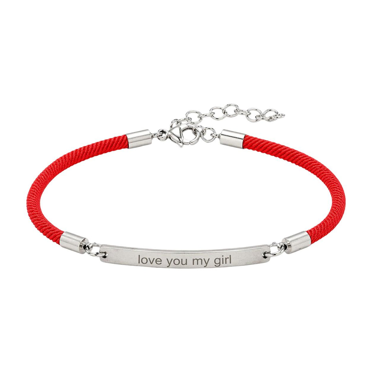 Bracelet cordon tressé personnalisable, plaque acier inoxydable à graver, modèle Simz