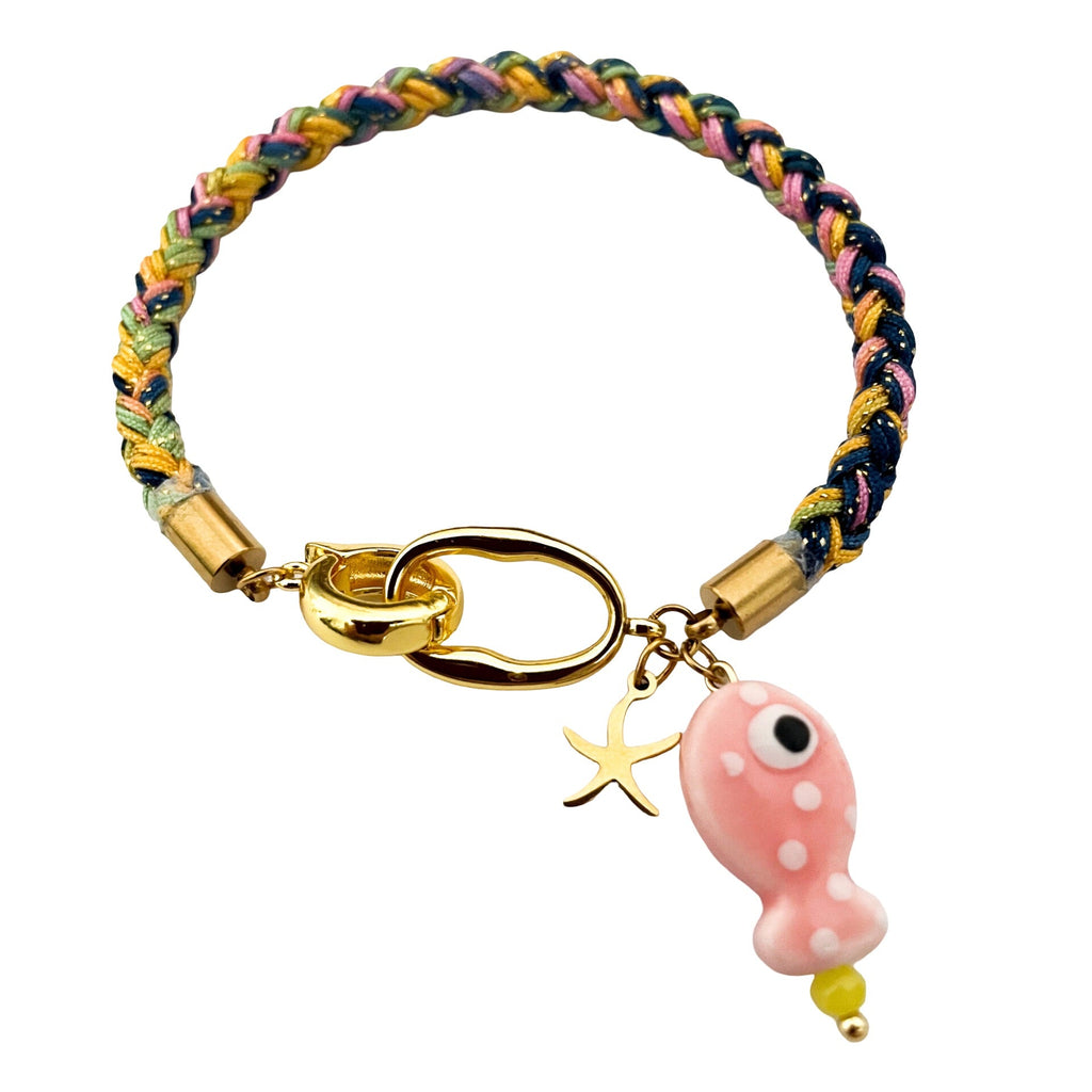 Bracelet cordon, aux multiples charms de la mer, en acier inoxydable, pour femme, modèle Tilya - La Boutique du Bracelet