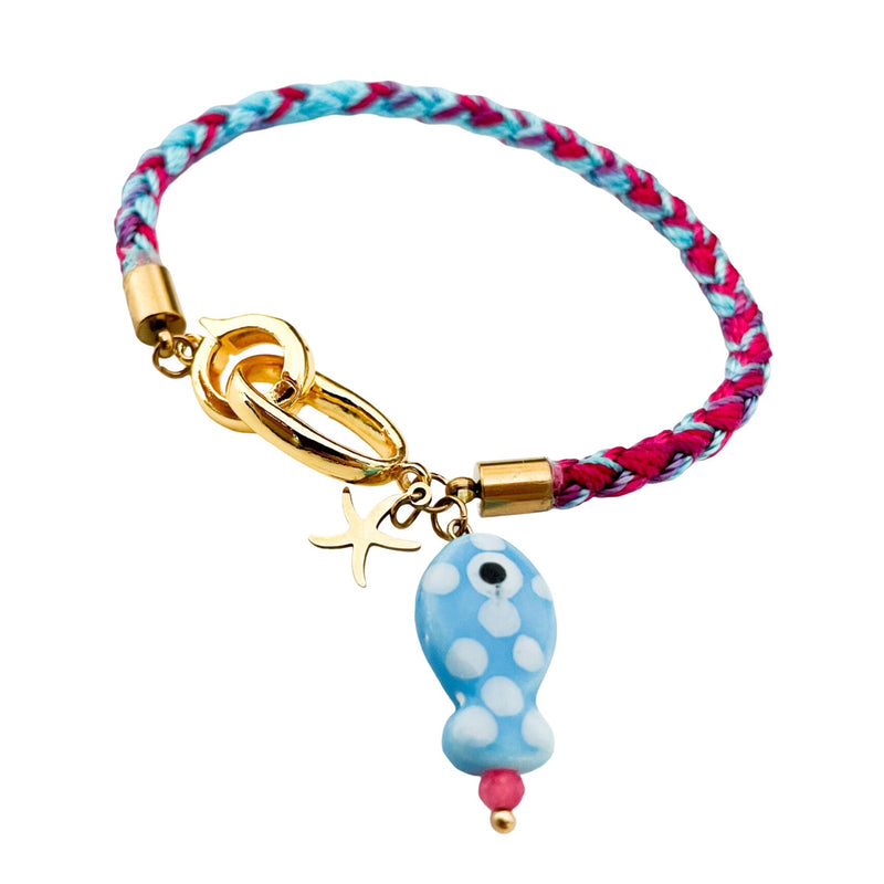 Bracelet cordon, aux multiples charms de la mer, en acier inoxydable, pour femme, modèle Tilya - La Boutique du Bracelet