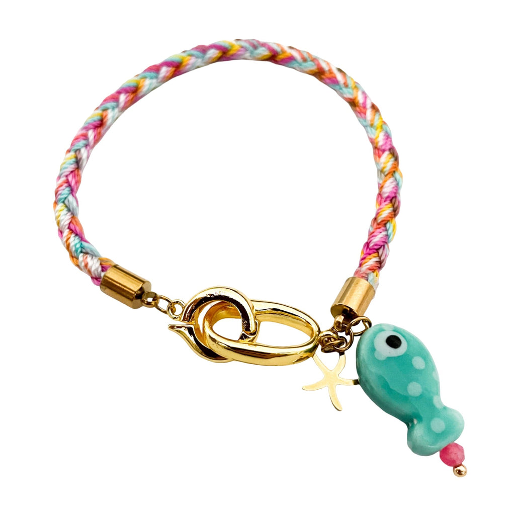 Bracelet cordon, aux multiples charms de la mer, en acier inoxydable, pour femme, modèle Tilya - La Boutique du Bracelet