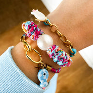 Bracelet cordon, aux multiples charms de la mer, en acier inoxydable, pour femme, modèle Tilya - La Boutique du Bracelet